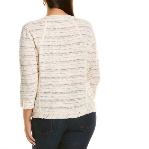 Nic+Zoe Jacket Dandelion Tweed Fringe Zip up Jacket Sz small - Picture 3 of 15